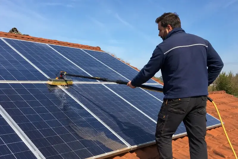 Nettoyage et entretien de panneaux solaires à la Jaudonnière